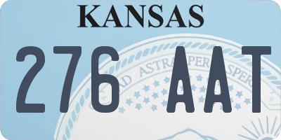 KS license plate 276AAT