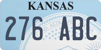 KS license plate 276ABC