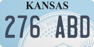 KS license plate 276ABD