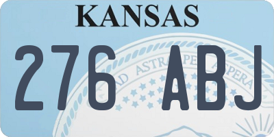 KS license plate 276ABJ