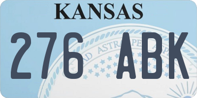 KS license plate 276ABK