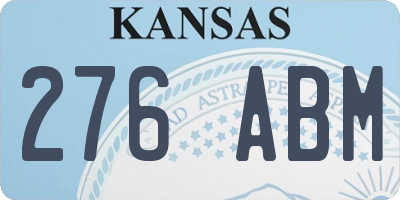 KS license plate 276ABM