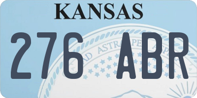 KS license plate 276ABR