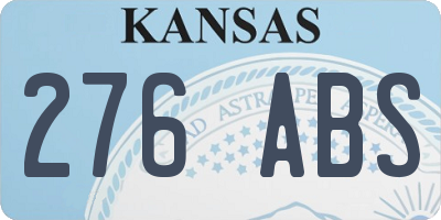 KS license plate 276ABS