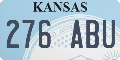 KS license plate 276ABU