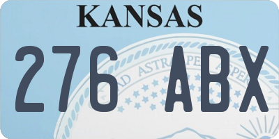 KS license plate 276ABX