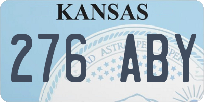 KS license plate 276ABY