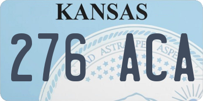 KS license plate 276ACA