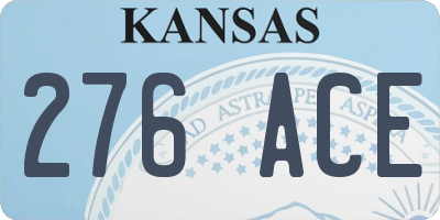 KS license plate 276ACE