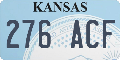 KS license plate 276ACF