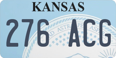 KS license plate 276ACG