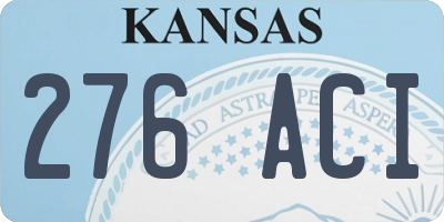 KS license plate 276ACI