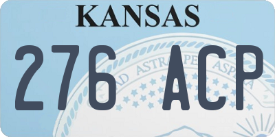 KS license plate 276ACP