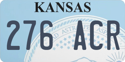 KS license plate 276ACR