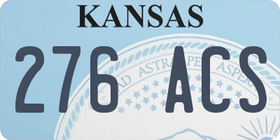 KS license plate 276ACS