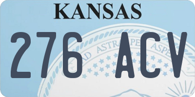 KS license plate 276ACV