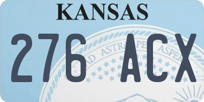 KS license plate 276ACX