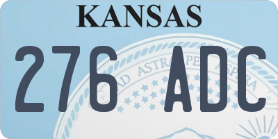 KS license plate 276ADC