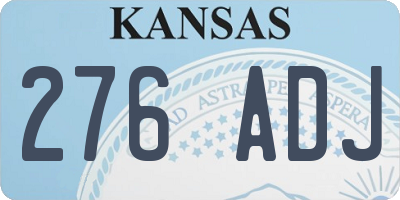 KS license plate 276ADJ