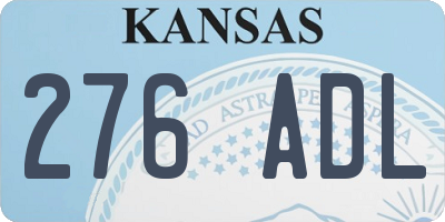 KS license plate 276ADL