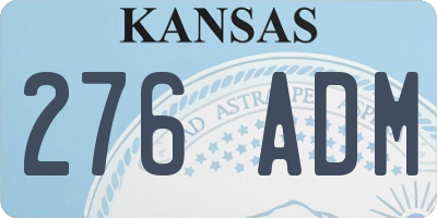 KS license plate 276ADM