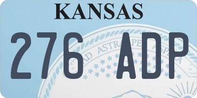 KS license plate 276ADP
