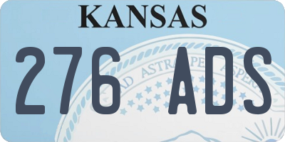 KS license plate 276ADS