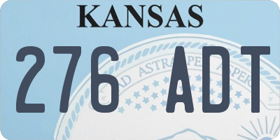 KS license plate 276ADT