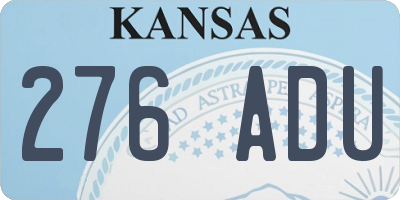 KS license plate 276ADU