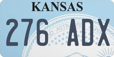KS license plate 276ADX
