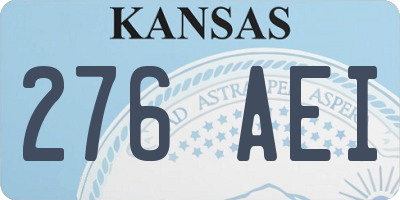 KS license plate 276AEI