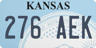 KS license plate 276AEK