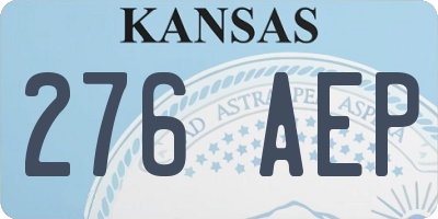 KS license plate 276AEP