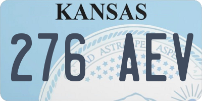 KS license plate 276AEV