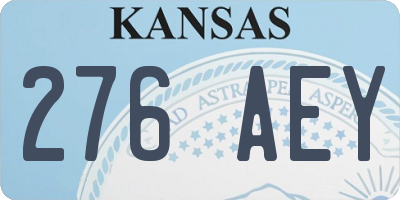 KS license plate 276AEY