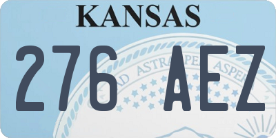 KS license plate 276AEZ