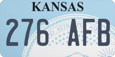KS license plate 276AFB