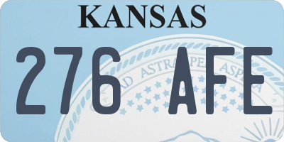 KS license plate 276AFE