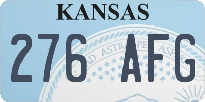 KS license plate 276AFG
