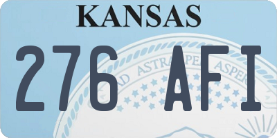KS license plate 276AFI