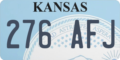 KS license plate 276AFJ