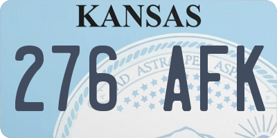 KS license plate 276AFK