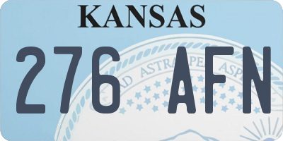KS license plate 276AFN