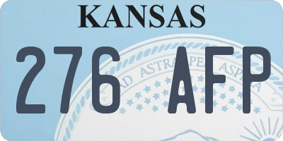 KS license plate 276AFP