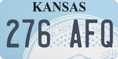 KS license plate 276AFQ