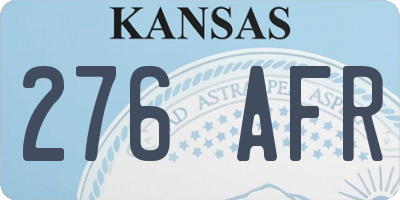KS license plate 276AFR