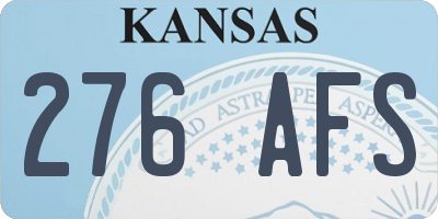 KS license plate 276AFS