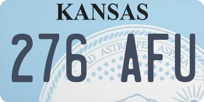KS license plate 276AFU