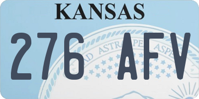 KS license plate 276AFV
