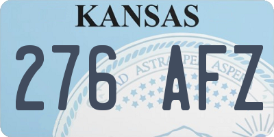 KS license plate 276AFZ